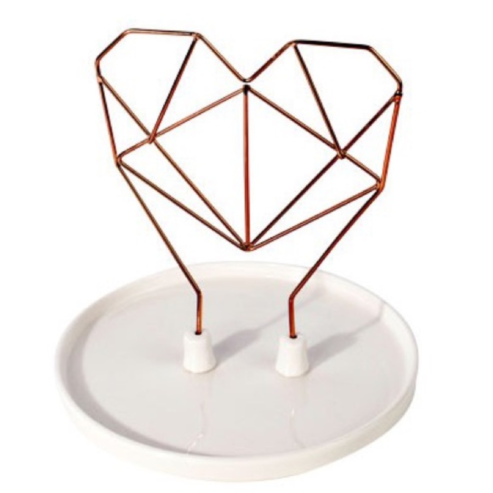 imm Living Coxet Wire Heart Ceramic Jewelry Holder